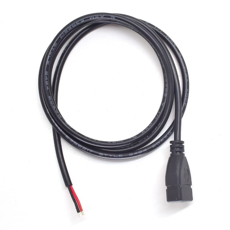 2PCS USB Pigtail Cable 3.3Ft(1M) USB 2.0 Female Jack to Open-End 2 Wires 20AWG 5 gallery