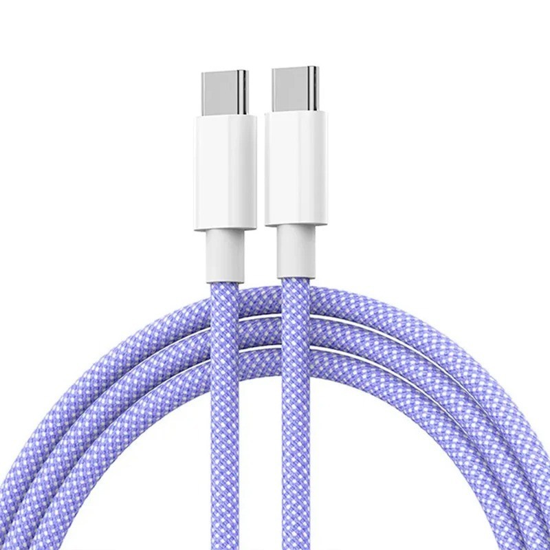60W USB C to USB C Fast Charging Cable Braided for iPhone 15 Huawei Xiaomi
