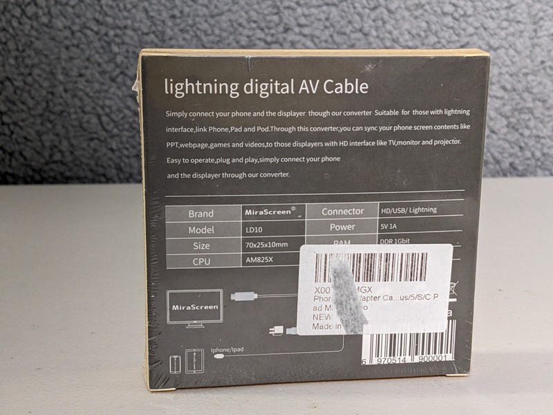 MiraScreen LD10 Digital AV Cable FHD 1080p HDMI USB NIB Iphone gallery