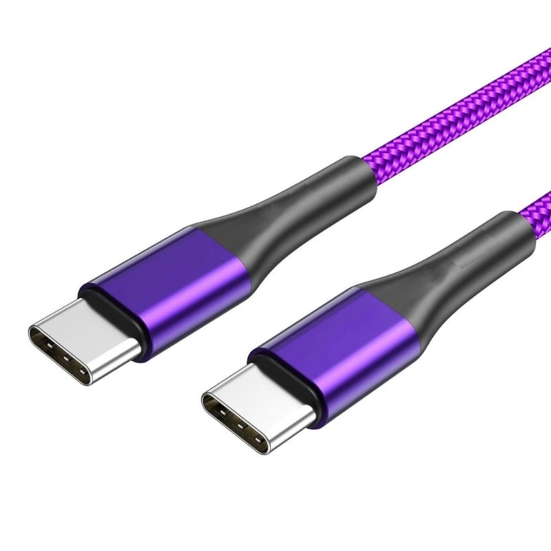 For iPhone 16/17/Pro/Max/Air- Purple 3ft PD Cable Type-C to USB-C Fast Charger gallery