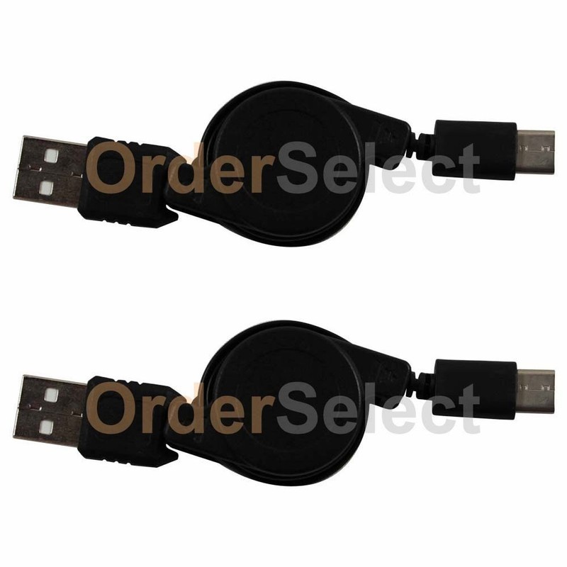2 USB Type C Retract Charger Cable for Android Phone Microsoft Lumia 950/950 XL