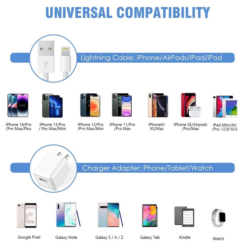 iPhone Charger 10FT, [Apple MFi Certified] 2-Pack Long Fast Charging Lightnin... gallery
