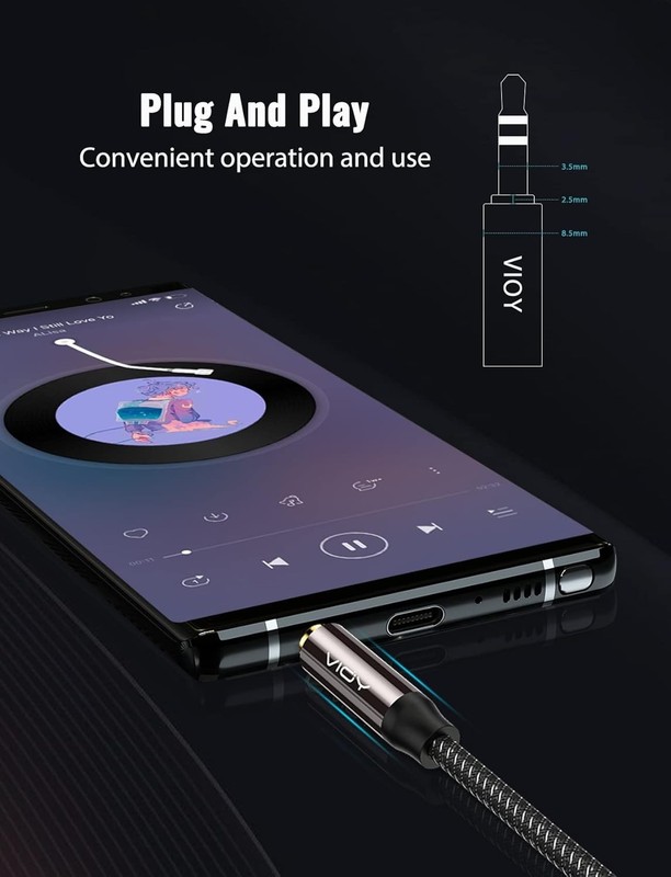 30 Ft Braided Aux Cable, 3.5mm Male to Male, Copper Shell, Hi-Fi Sound Stereo gallery