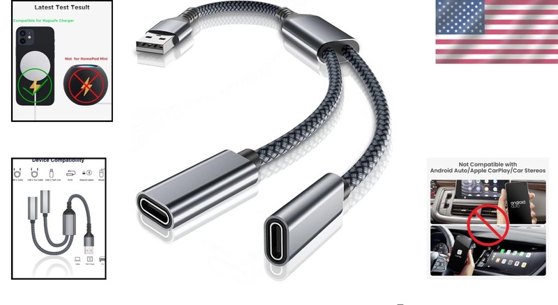 Dual USB-C Female to USB-A Adapter for Seamless Charging & Data Transfer gallery