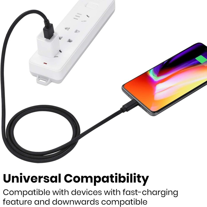 Luxury 3 Ft USB Type-C to USB-A Braided Cable for Fast Charging & Data Transfer gallery
