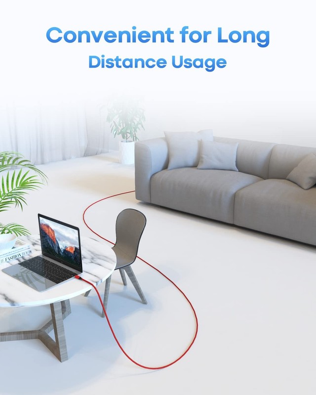 Long USB C to USB C Cable [20ft, 1-Pack], 20 Foot USB 2.0 Type C to Type C Ch... gallery