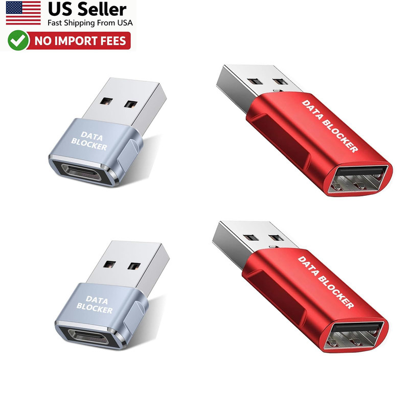USB C Data Blocker iPhone 15 16 Hack Proof Juice Jacking Protection 4Pack