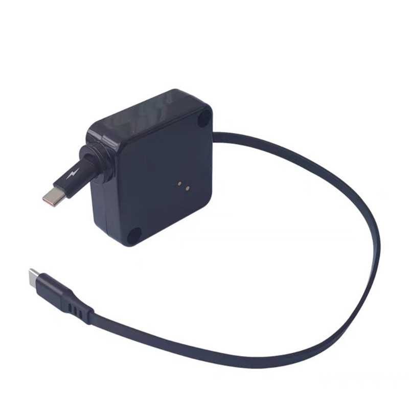 Single Pull Stretchable Type C Cable Easy One Hand Use 100W Fast Charge Auto
