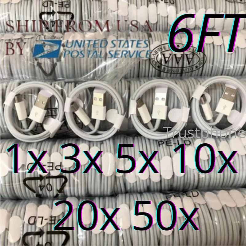6FT USB Fast Charger Cable For Apple iPhone 12 13 11 8 7 Plus Charging Cord Lot