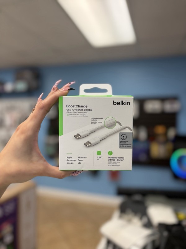 Belkin Boost Charge USB-C Durable Braided Cable White 6.6 Ft
