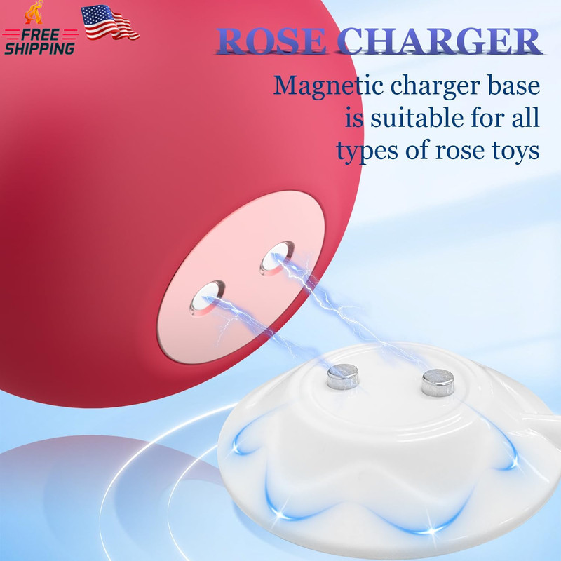 Magnetic Rose Charger USB Cable, Kwevos 2 Prong Magnetic USB Cable, 2.7Ft 12Mm R gallery