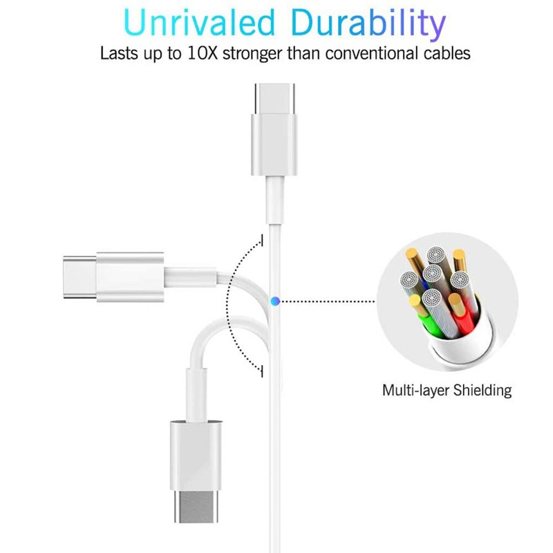 Premium USB-C Charging Cable for Apple iPhone iOS 15 16+ Supported - White 3/6ft gallery