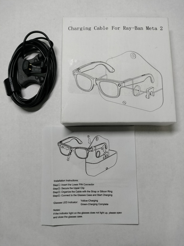Extension Charging Cable Compatible with RayBan META Smart Glasses Charger Case