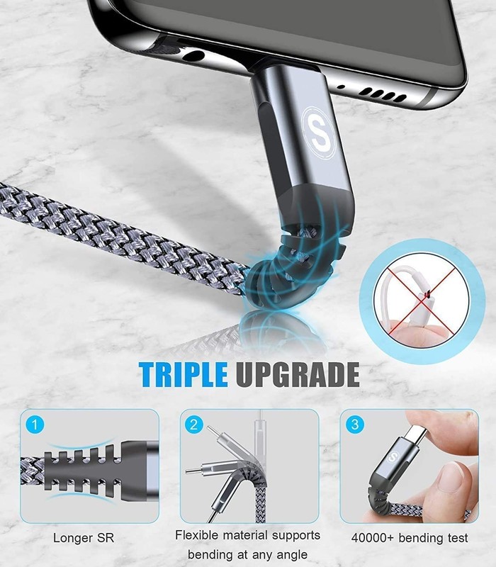 USB Type C Charger Cable [3-Pack,10ft+6.6ft+3.3ft] iPhone 15 Charger Nylon Br... gallery