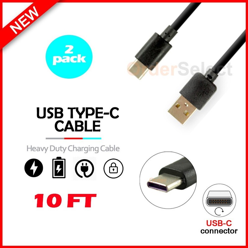 2X 10FT USB Type-C Charger Cable Cord for Google Pixel 7 / Pixel 7a /Pixel 7 Pro