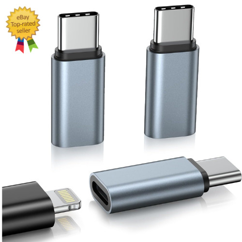 3 Pack Lightening Female to USB C Male Adapter Compatible for iPhone 17e/17/17 A