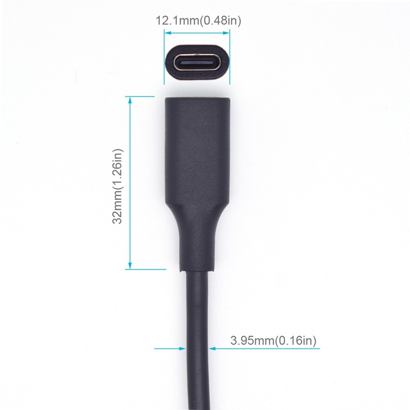 6pcs 30cm/1ft USB Type C Female 2-pin Bare wire 5V 3A DIY Pigtail Cable 22AWG gallery