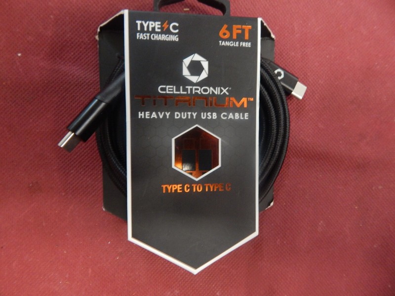 Celltronix Titanium 6′ Tangle Free Heavy Duty USB Cable – Type C To Type C