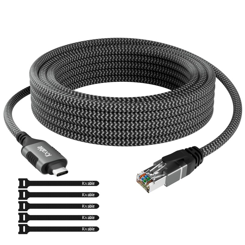USB to Ethernet Cable 8FT, to RJ45 Cord, Gigabit Directly Connected, Thunderb…