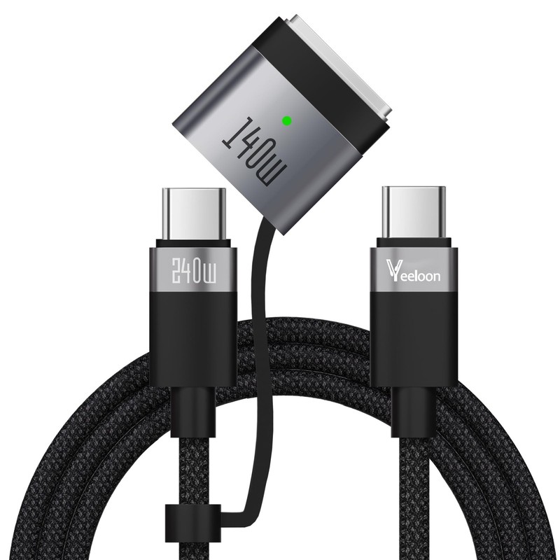 USB C to Magnetic 3 Cable 6 FT for M4 MacBook Air Pro Charger,140W Magnetic S…