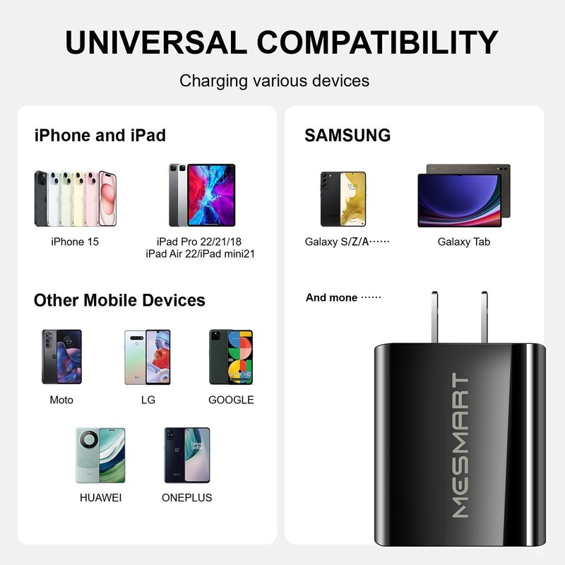 20W Fast USB+Type C PD QC3.0 Wall Charger Power Adapter Fit Google Pixel 10 Pro gallery