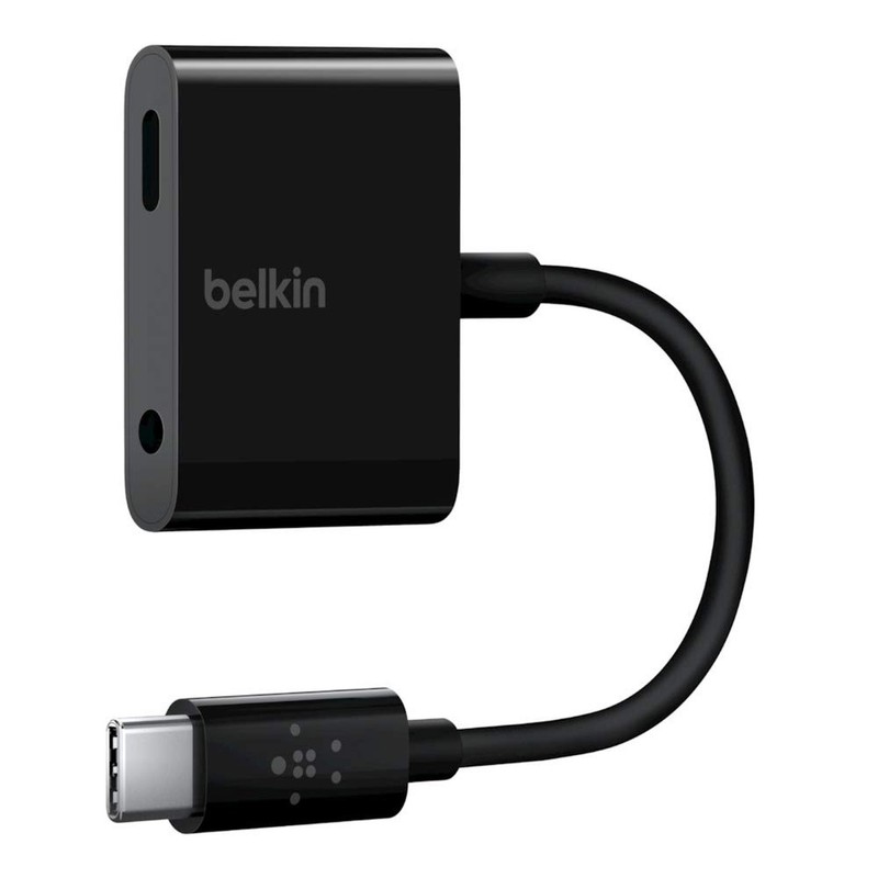 Belkin RockStar 3.5mm Audio + USB-C Charge Adapter (USB-C Audio Adapter for N…