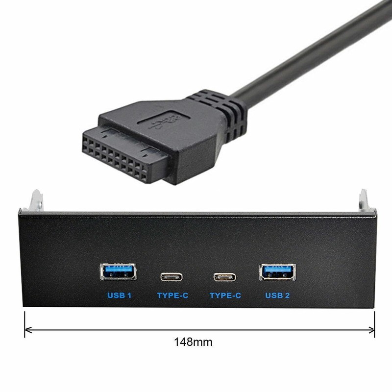 USB-C&USB3.0 HUB Front Panel to Motherboard 20Pin Cable for 5.25 CD-ROM Bay gallery