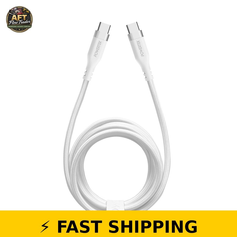 Liquipel Powertek 6ft USB C to USB C Fast Charger Cable – White