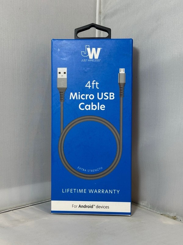 2 – Just Wireless 4 ft Micro USB Cable for Android Devices Lifetime Warranty New