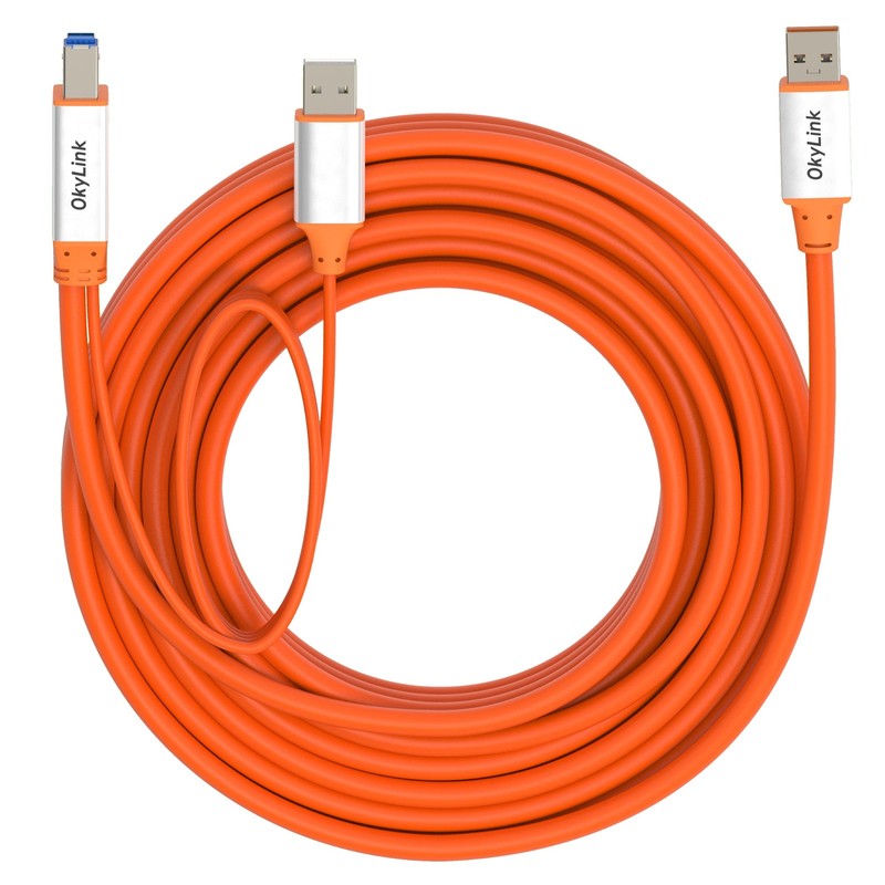 OkyLink USB 3.2 Gen 2 Active A to B Printer Cable 25ft (8m) - High-Speed 10Gb... gallery