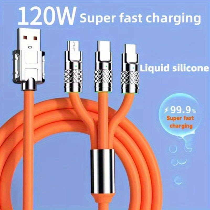 3-in-1 Multi Charging Cable 3 Port IP/Type-C/Micro Braided Universal Cord gallery