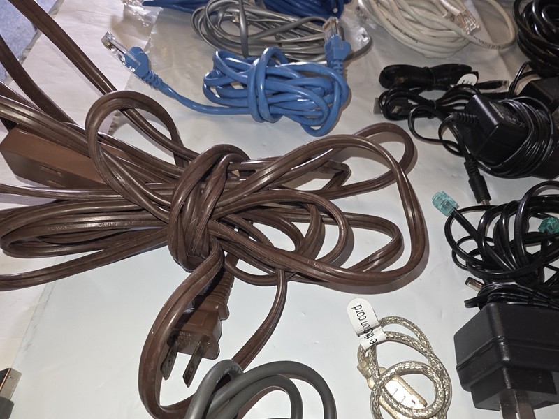 Large Mixed Cable Lot –Ethernet,USB,RCA, Power Cords,Phone Adapters –Bulk Bundle gallery