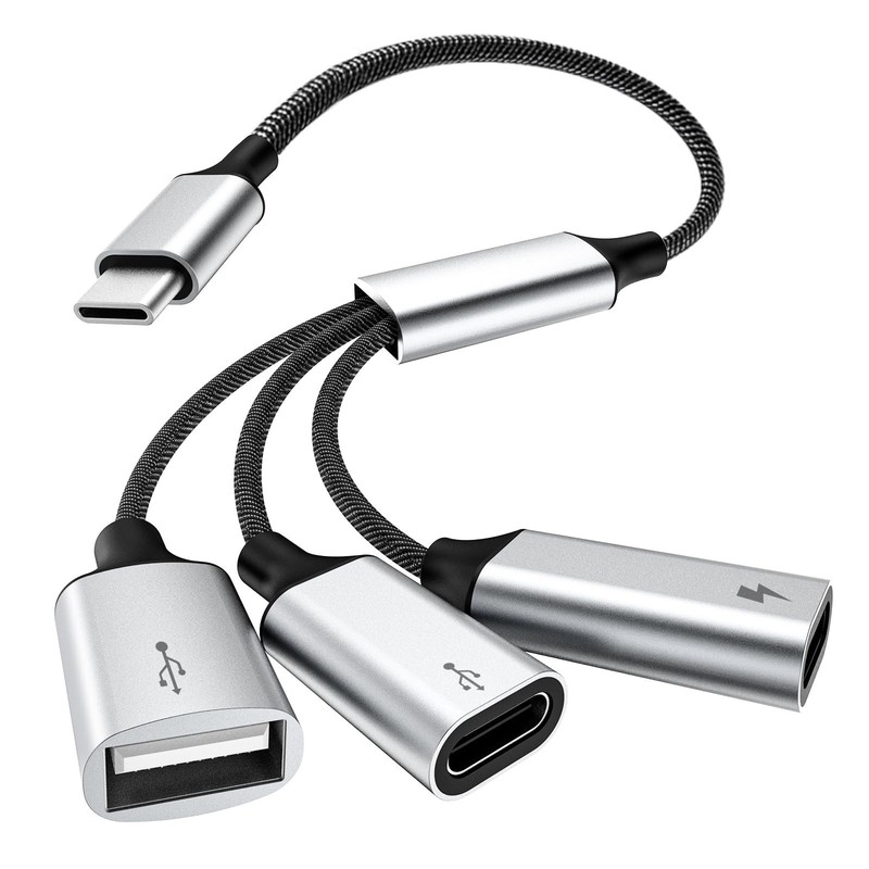 USB C Splitter Adapter Y Cable - 2 USB-C Female & 1 USB-A Ports, Data Transfer & gallery