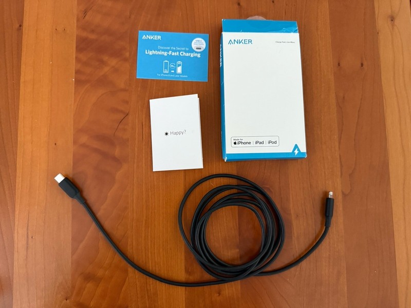 Anker USB-C to Lightning, 541 Cable (6ft Black) Model A8833, MFi Certified