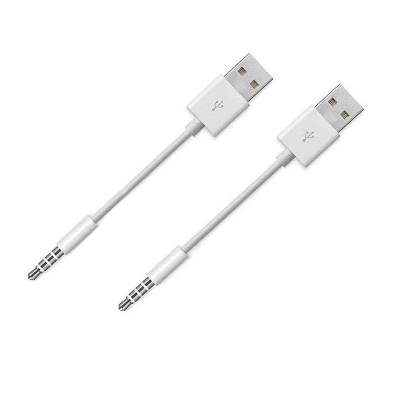 USB 3.5mm Sync Data Cable iPod Shuffle Player Charging Lead Adapter Wire 2Pac...