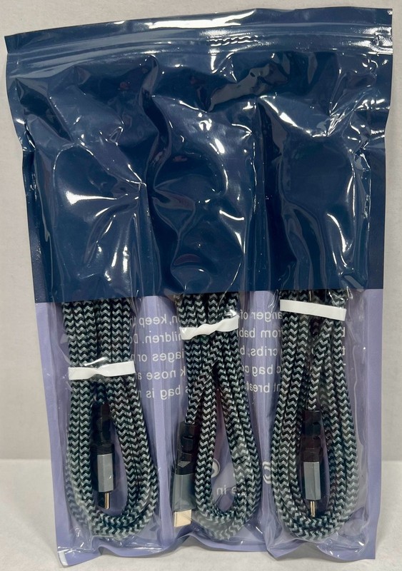 Eaedgrr 3-Pack 6ft USB-C to USB-C 60W 3A Fast Charging Braided Cables