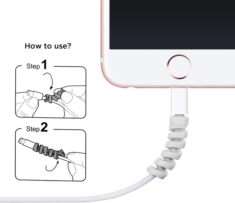12 Pieces Charging Cable Protector Silicone Spiral Charger Cable Savers for Cord gallery