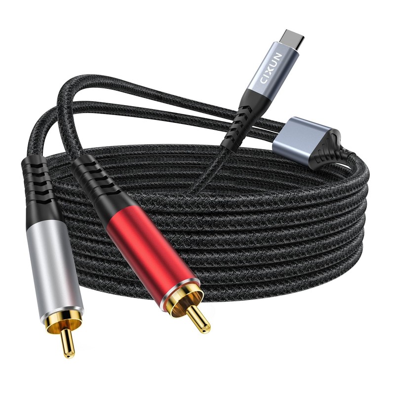 USB C to Dual RCA Audio Cable 32Bit/384Khz Stereo Cord 9.8FT for Amplifier Mixer gallery