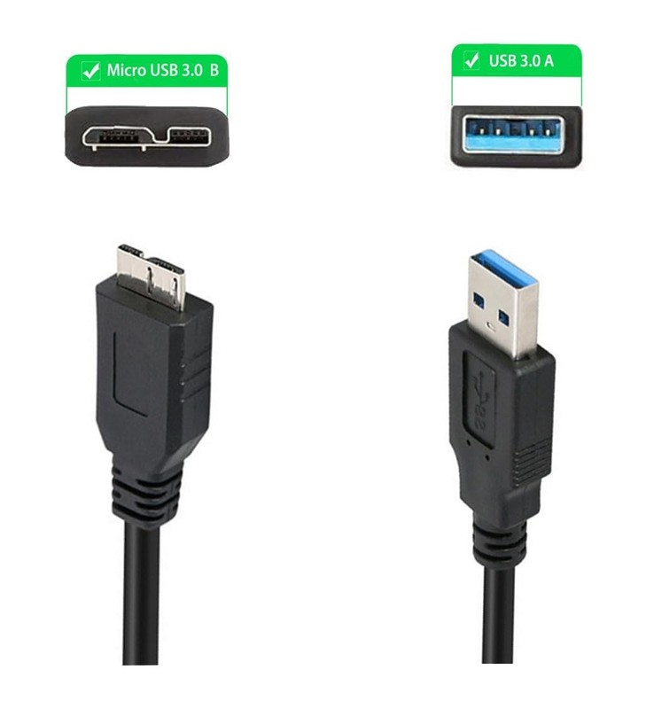 USB 3.0 A to Micro B Cable 1M for External Hard Drives Samsung WD Seagate Tos... gallery