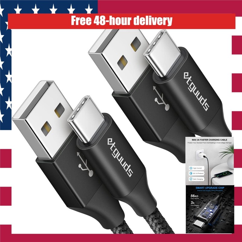 etguuds USB C Cable 3ft 2-Pack Fast Charging USB-A to USB-C
