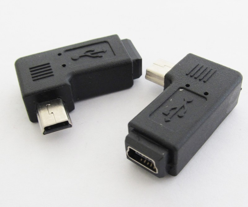 4pcs Mini 5pin USB Male To Female Right Angle 90 degree USB Adapter Connector gallery