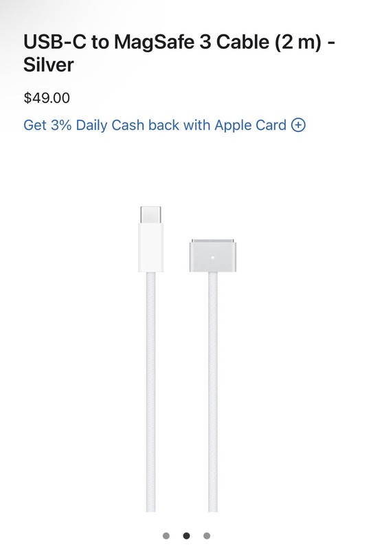 Apple USB-C to MagSafe 3 Cable (2m) gallery