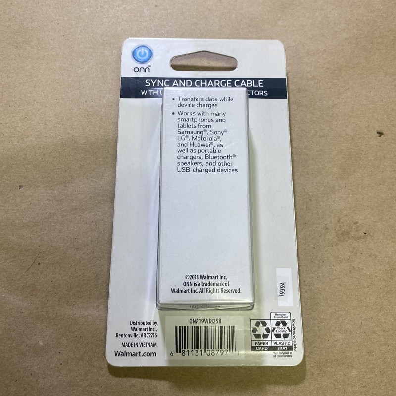 Sync and Charge Cable with USB to Micro-USB Connectors - Black Color gallery