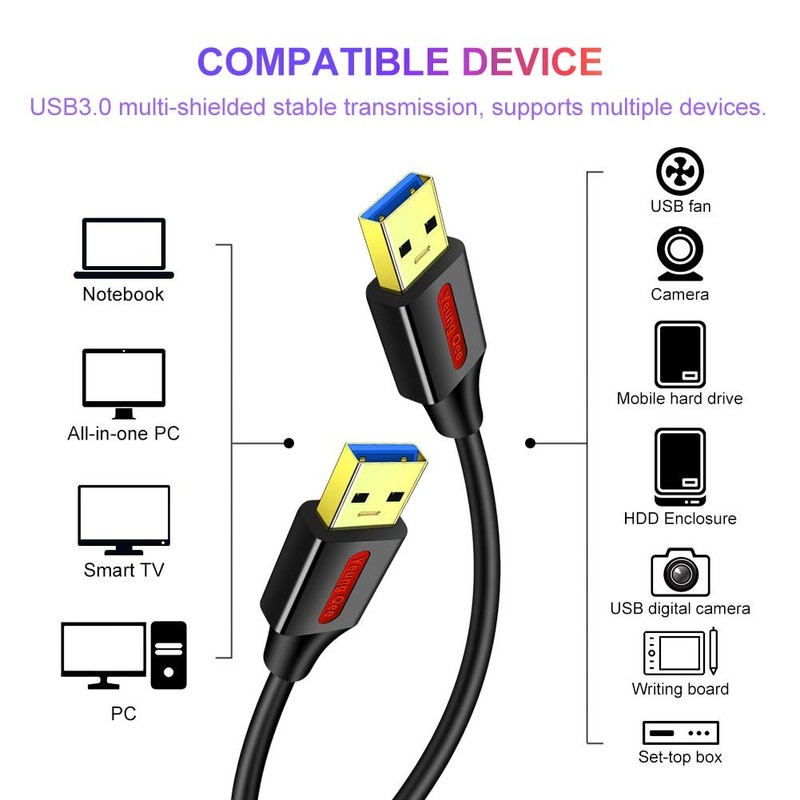 15ft 5M USB 3.0 A to A Male to Male Cable Double End USB Cord for Hard Disk gallery