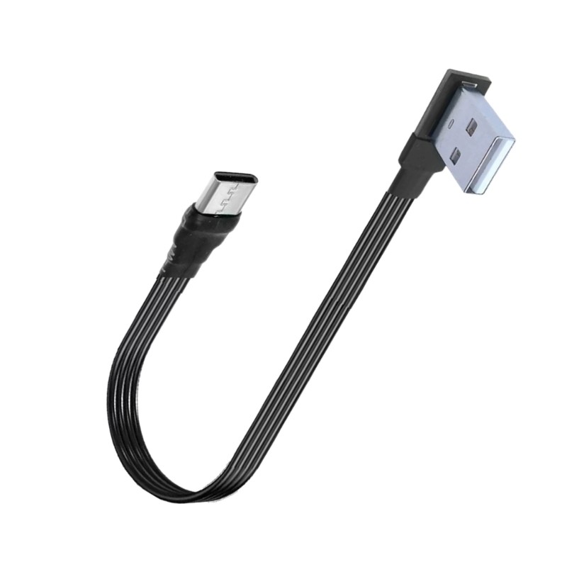 Flat Flexible Right Angled 90 Degree Usb Male to Type C Charging Data Cable gallery