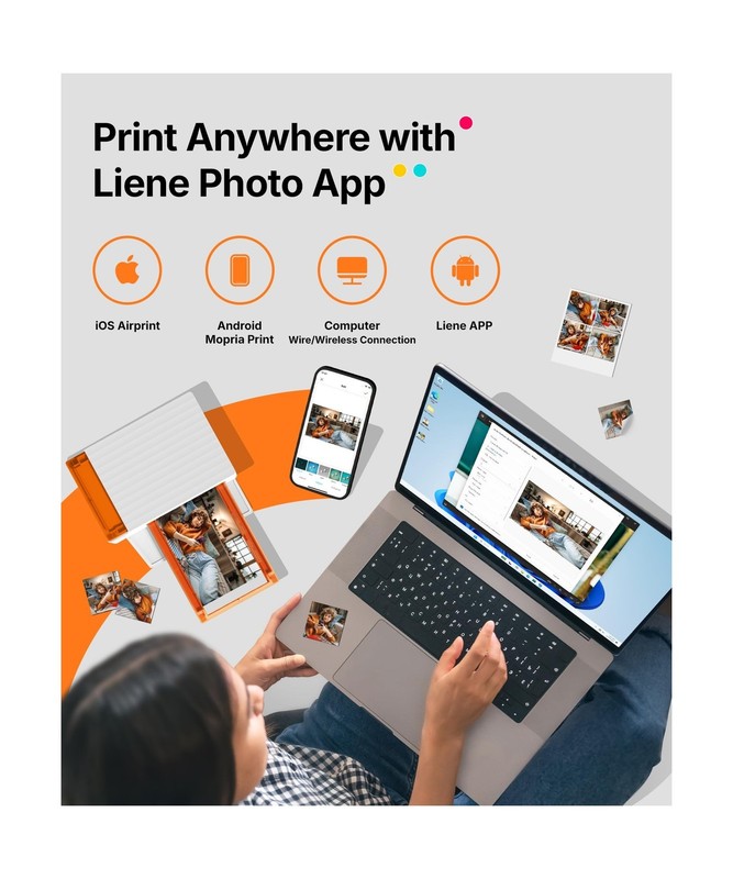 Liene Amber M110 Bluetooth Photo Printer 80 Sheets, Portable Photo Printer fo... gallery