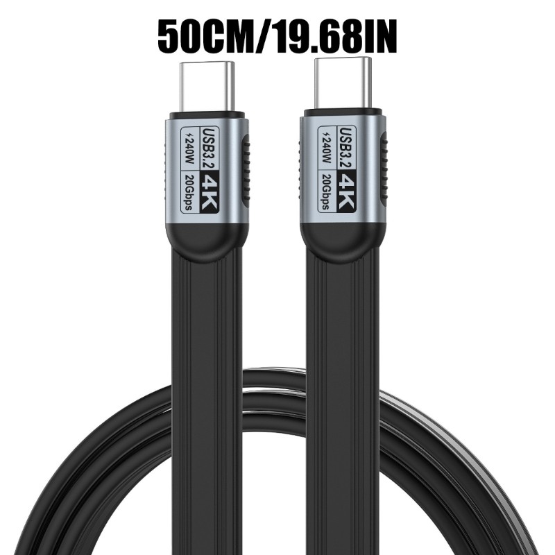 240W USB C Cable For Laptop Tablet Phone TPE Aluminum Strong TPE Cord 50/100cm gallery