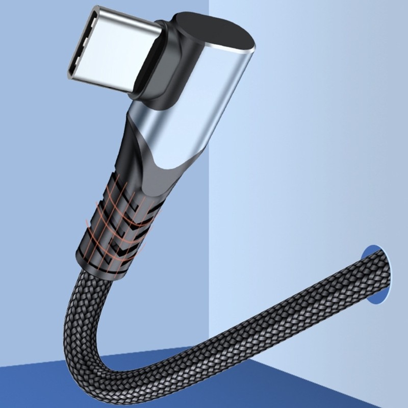 Right Angle to USB C Angled Data Transfer Fast Charging Cable 100W for Phone gallery