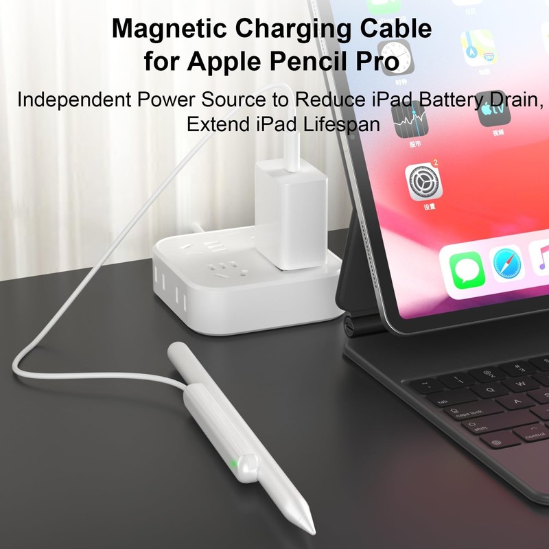 Magnetic Charging Cable for Apple Pencil Pro - Fast Charge Dock, LED Indicator, gallery