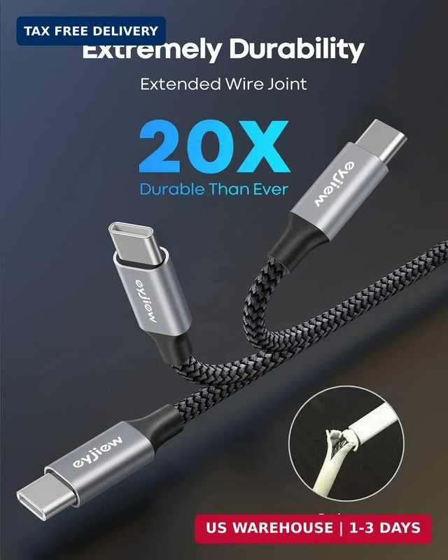 Short USB C Cable 1.5FT [3Pack], 3A Fast Charging 18 Inch USB a to Type C Charge gallery